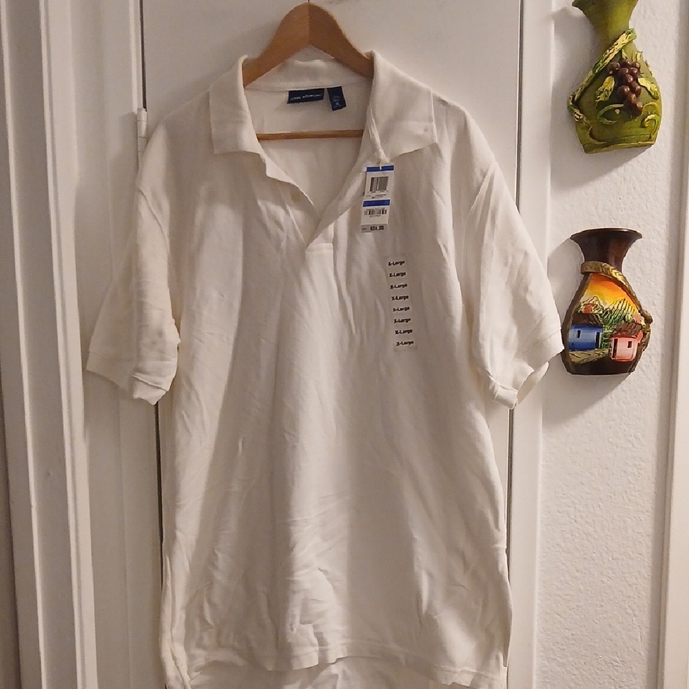 Men's White Polo Shirt John Ashford Size XL